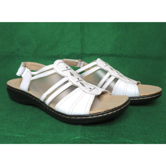 Clarks Leisa Janna Womens White Leather Sandal Gladiator Comfort Size 12 M - NEW - Picture 3 of 12